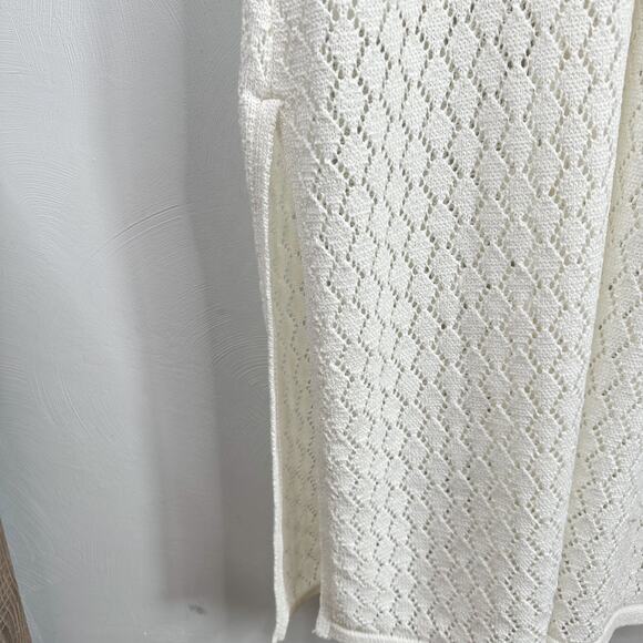 Boston Proper White Knit High Neck Maxi Dress - Picture 4 of 9